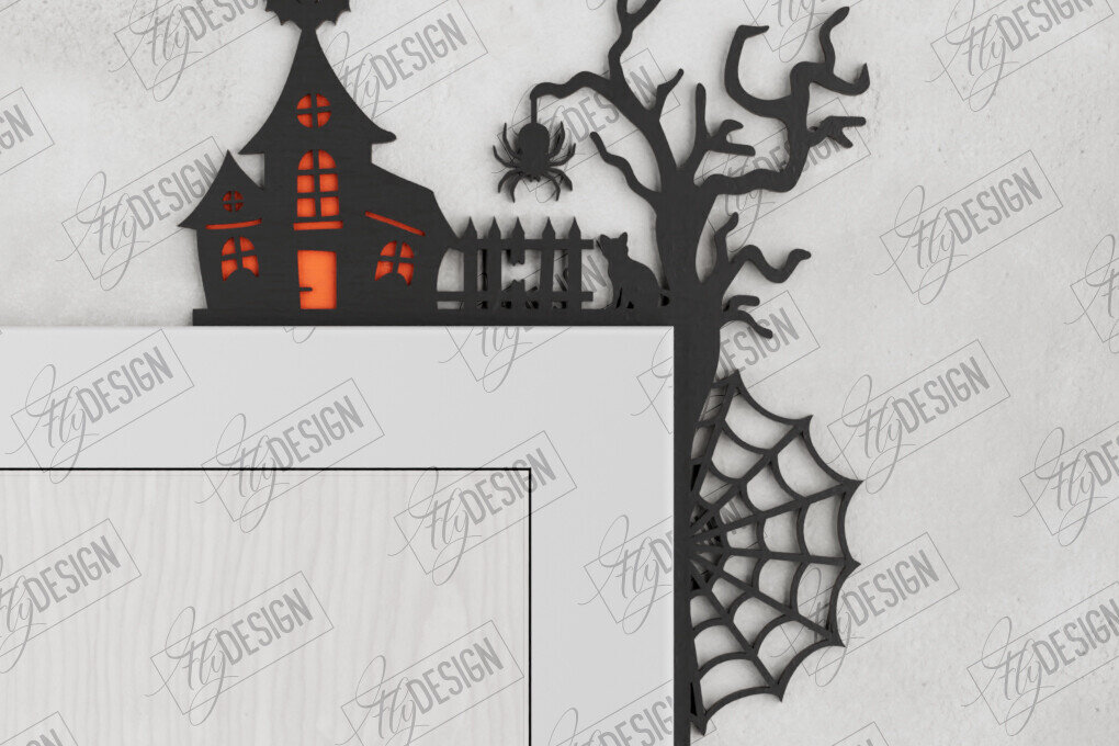 Intra απο ξύλο plywood 3mm-4mm πάχος - Halloween Door Corners | Διακόσμηση βεράντας Δίασταση 15x15 cm INTRAFABR-104676237