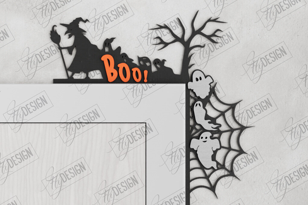 Intra απο ξύλο plywood 3mm-4mm πάχος - Halloween Door Corners | Διακόσμηση βεράντας Δίασταση 15x15 cm INTRAFABR-104676653