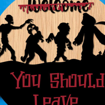 Intra απο ξύλο plywood 3mm-4mm πάχος - Halloween Door Hanger Δίασταση 15x15 cm INTRAFABR-76750804 - Image 1