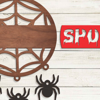 Intra απο ξύλο plywood 3mm-4mm πάχος - Halloween Door Hanger Δίασταση 15x15 cm INTRAFABR-102980606 - Image 2