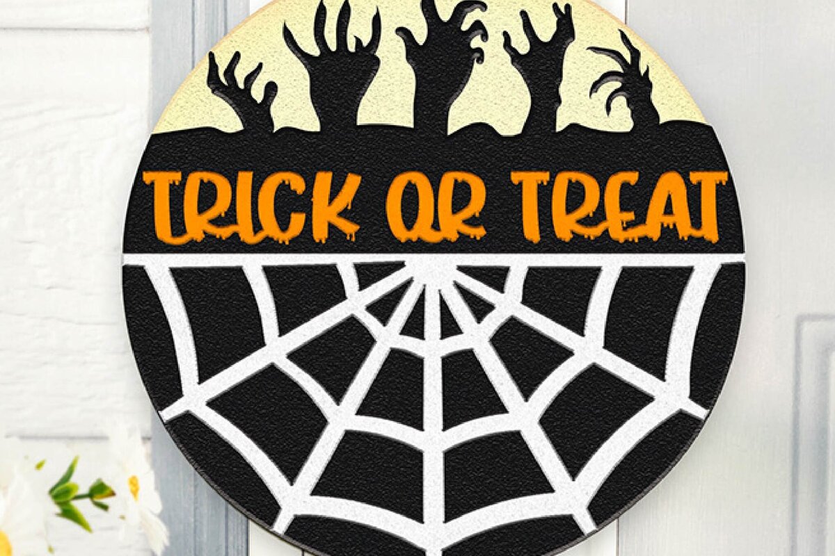 Intra απο ξύλο plywood 3mm-4mm πάχος - Κρεμάστρα πόρτας αποκριών. Σημάδι καλωσορίσματος. Δίασταση 15x15 cm INTRAFABR-104897055