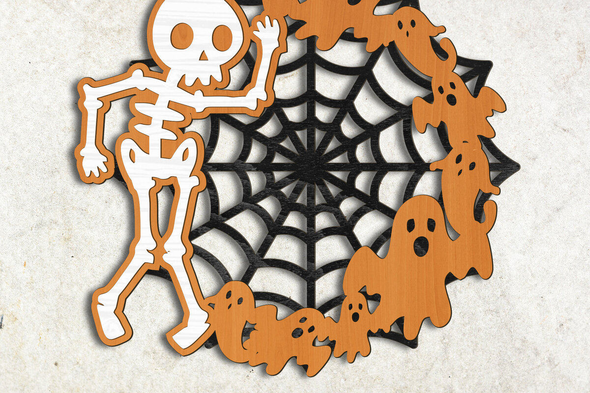 Intra απο ξύλο plywood 3mm-4mm πάχος - Κρεμάστρα πόρτας αποκριών με σκελετό Δίασταση 12x12 cm INTRAFABR-106267836