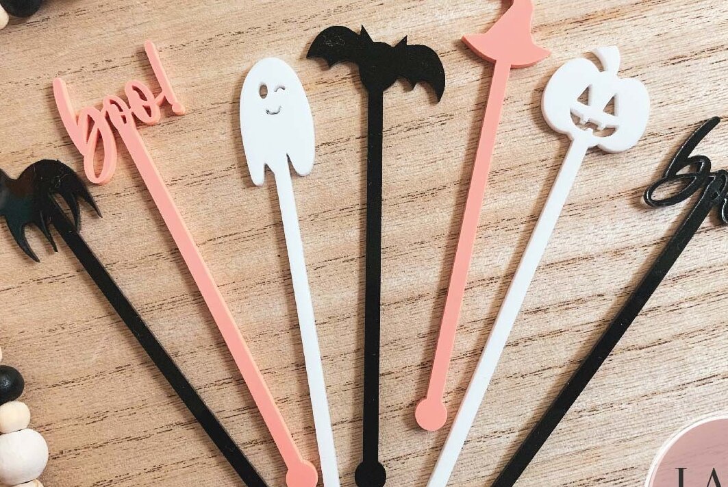 Intra απο ξύλο plywood 3mm-4mm πάχος - Halloween Drink Stir Sticks  Δίασταση 15x15 cm INTRAFABR-72247046