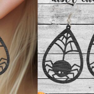 Intra απο ξύλο plywood 3mm-4mm πάχος -  κοπής με λέιζερ αποκριάτικων σκουλαρικιών Δίασταση 20x20 cm INTRAFABR-79748919