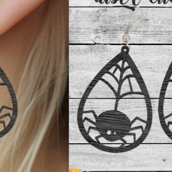 Intra απο ξύλο plywood 3mm-4mm πάχος -  κοπής με λέιζερ αποκριάτικων σκουλαρικιών Δίασταση 20x20 cm INTRAFABR-79748919 - Image 2