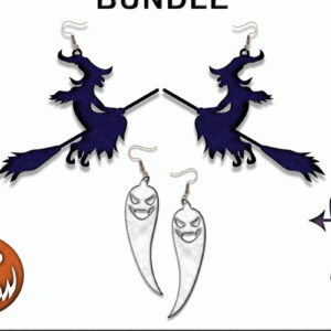 Intra απο ξύλο plywood 3mm-4mm πάχος - Πακέτο αποκριάτικων σκουλαρικιών  Δίασταση 3x3 cm INTRAFABR-30718621