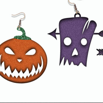 Intra απο ξύλο plywood 3mm-4mm πάχος - Πακέτο αποκριάτικων σκουλαρικιών  Δίασταση 3x3 cm INTRAFABR-30718621 - Image 3