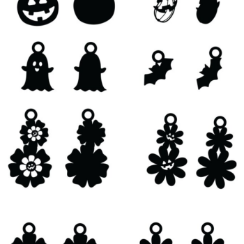 Intra απο ξύλο plywood 3mm-4mm πάχος - Halloween Earring ,Spooky Earrings Δίασταση 3x3 cm INTRAFABR-80126464 - Image 1