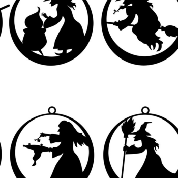 Intra απο ξύλο plywood 3mm-4mm πάχος - Σκουλαρίκι Halloween  Σκουλαρίκι Witch  Δίασταση 3x3 cm INTRAFABR-68793509 - Image 1