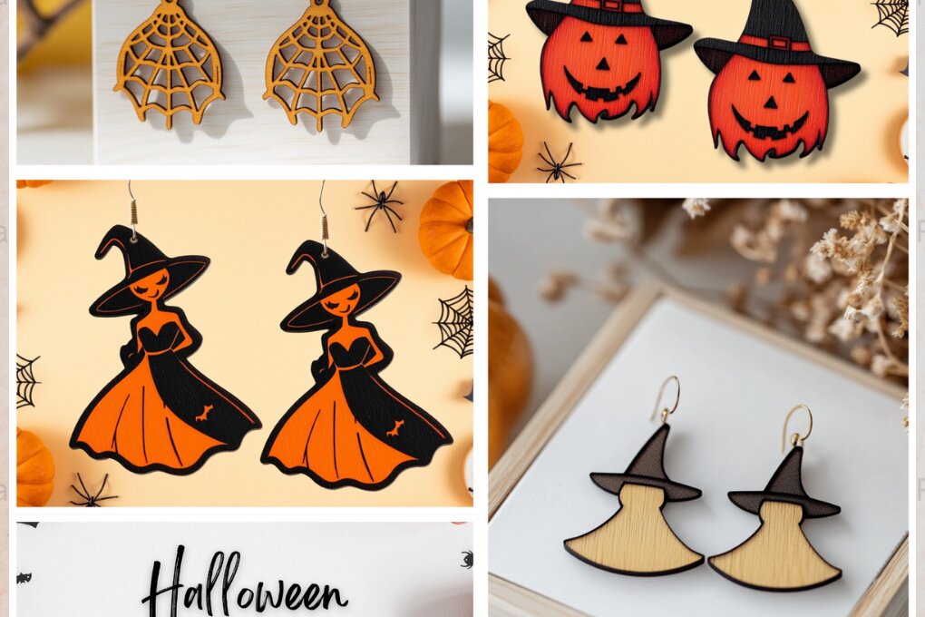 Intra απο ξύλο plywood 3mm-4mm πάχος - Πρότυπα σκουλαρικιών αποκριών 014 Δίασταση 3x3 cm INTRAFABR-117600937