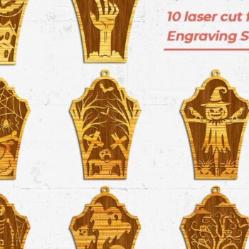 Intra απο ξύλο plywood 3mm-4mm πάχος - Halloween Earrings 2 - με λέιζερ Δίασταση 3x3 cm INTRAFABR-40081877 - Image 1