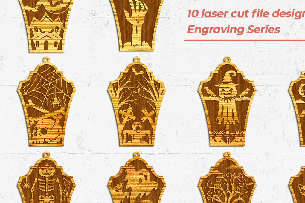 Intra απο ξύλο plywood 3mm-4mm πάχος - Halloween Earrings 2 -  με λέιζερ Δίασταση 3x3 cm INTRAFABR-40081877