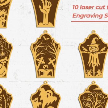 Intra απο ξύλο plywood 3mm-4mm πάχος - Halloween Earrings 2 - με λέιζερ Δίασταση 3x3 cm INTRAFABR-40081877 - Image 2