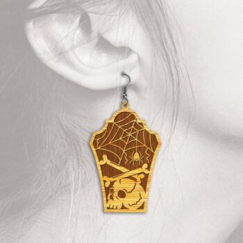 Intra απο ξύλο plywood 3mm-4mm πάχος - Halloween Earrings 2 - με λέιζερ Δίασταση 3x3 cm INTRAFABR-40081877 - Image 6