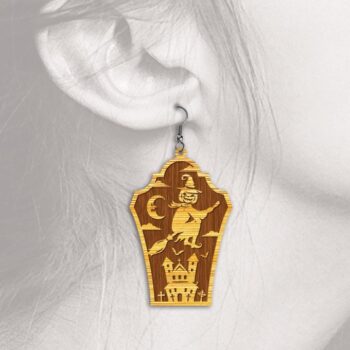 Intra απο ξύλο plywood 3mm-4mm πάχος - Halloween Earrings 2 - με λέιζερ Δίασταση 3x3 cm INTRAFABR-40081877 - Image 9