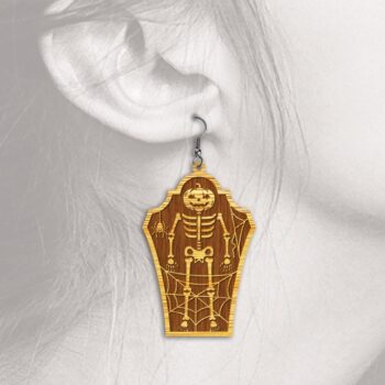 Intra απο ξύλο plywood 3mm-4mm πάχος - Halloween Earrings 2 - με λέιζερ Δίασταση 3x3 cm INTRAFABR-40081877 - Image 10