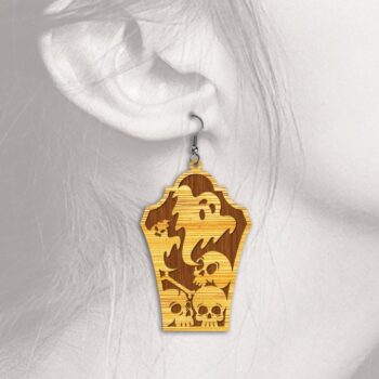 Intra απο ξύλο plywood 3mm-4mm πάχος - Halloween Earrings 2 - με λέιζερ Δίασταση 3x3 cm INTRAFABR-40081877 - Image 11