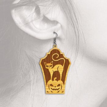 Intra απο ξύλο plywood 3mm-4mm πάχος - Halloween Earrings 2 - με λέιζερ Δίασταση 3x3 cm INTRAFABR-40081877 - Image 13