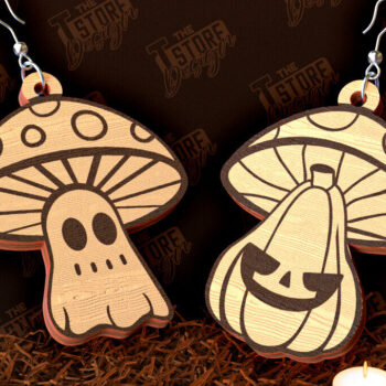 Intra απο ξύλο plywood 3mm-4mm πάχος - Σκουλαρίκια απόκριες | Σχέδιο Bijoux | CNC Δίασταση 3x3 cm INTRAFABR-99933963 - Image 1