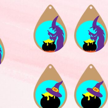 Intra απο ξύλο plywood 3mm-4mm πάχος - Σκουλαρίκια Halloween-Cut and Score Σκουλαρίκι Δίασταση 3x3 cm INTRAFABR-104158442 - Image 1