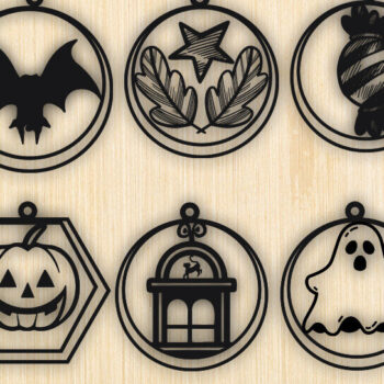 Intra απο ξύλο plywood 3mm-4mm πάχος - Σχέδιο αποκριών σκουλαρίκια Δίασταση 15x18 cm INTRAFABR-91831679 - Image 1