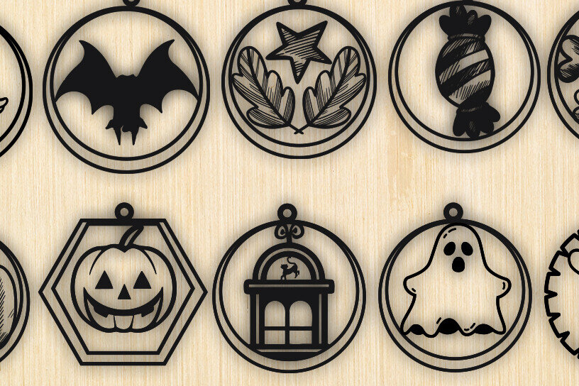 Intra απο ξύλο plywood 3mm-4mm πάχος - Σχέδιο αποκριών σκουλαρίκια Δίασταση 15x18 cm INTRAFABR-91831679