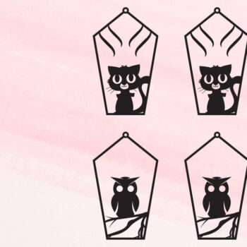 Intra απο ξύλο plywood 3mm-4mm πάχος - Σκουλαρίκια απόκριες | Μπρελόκ αποκριών Δίασταση 3x3 cm INTRAFABR-103348732 - Image 1