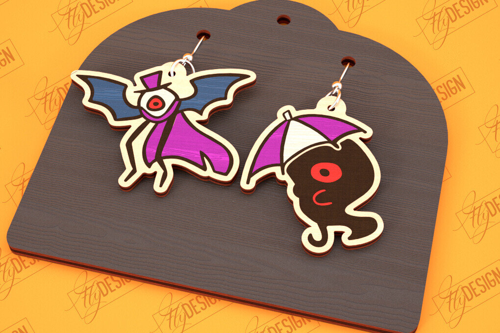 Intra απο ξύλο plywood 3mm-4mm πάχος - Σκουλαρίκια απόκριες | Κοσμήματα | Μπιζού Δίασταση 3x3 cm INTRAFABR-100472822