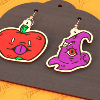 Intra απο ξύλο plywood 3mm-4mm πάχος - Σκουλαρίκια απόκριες | Κοσμήματα | Μπιζού Δίασταση 3x3 cm INTRAFABR-100472835 - Image 1