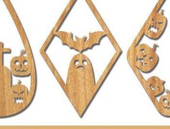 Intra απο ξύλο plywood 3mm-4mm πάχος - Αποκριάτικα Σκουλαρίκια Κοσμήματα με λέιζερ Δίασταση 3x3 cm INTRAFABR-43370881 - Image 1