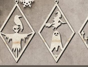 Intra απο ξύλο plywood 3mm-4mm πάχος - Αποκριάτικα Σκουλαρίκια Κοσμήματα με λέιζερ Δίασταση 3x3 cm INTRAFABR-43607017 - Image 1