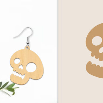 Intra απο ξύλο plywood 3mm-4mm πάχος - Αποκριάτικα σκουλαρίκια με λέιζερ Δίασταση 3x3 cm INTRAFABR-102816896 - Image 1