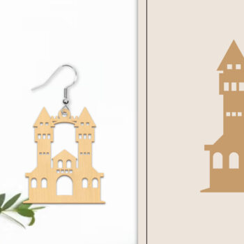 Intra απο ξύλο plywood 3mm-4mm πάχος - Αποκριάτικα σκουλαρίκια με λέιζερ Δίασταση 3x3 cm INTRAFABR-102816927 - Image 1