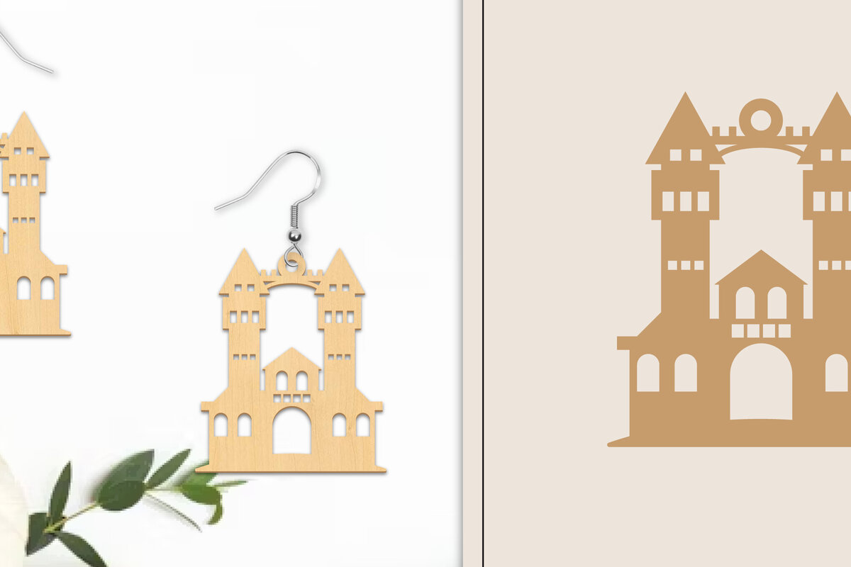 Intra απο ξύλο plywood 3mm-4mm πάχος - Αποκριάτικα σκουλαρίκια με λέιζερ Δίασταση 3x3 cm INTRAFABR-102816927