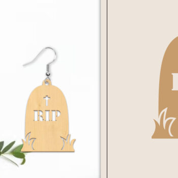 Intra απο ξύλο plywood 3mm-4mm πάχος - Αποκριάτικα σκουλαρίκια με λέιζερ Δίασταση 3x3 cm INTRAFABR-102816938 - Image 1