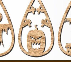 Intra απο ξύλο plywood 3mm-4mm πάχος - Αποκριάτικα σκουλαρίκια με λέιζερ Δίασταση 3x3 cm INTRAFABR-43607007