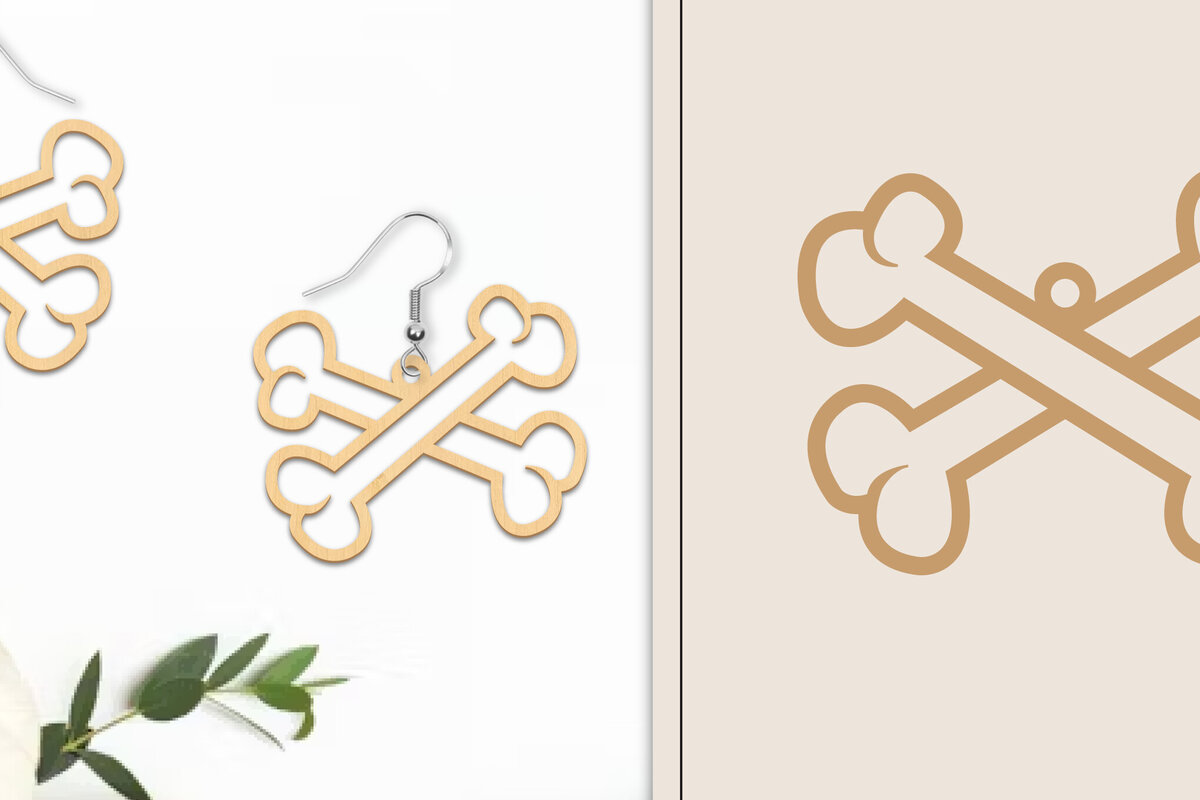 Intra απο ξύλο plywood 3mm-4mm πάχος - Αποκριάτικα σκουλαρίκια με λέιζερ Δίασταση 3x3 cm INTRAFABR-102817012