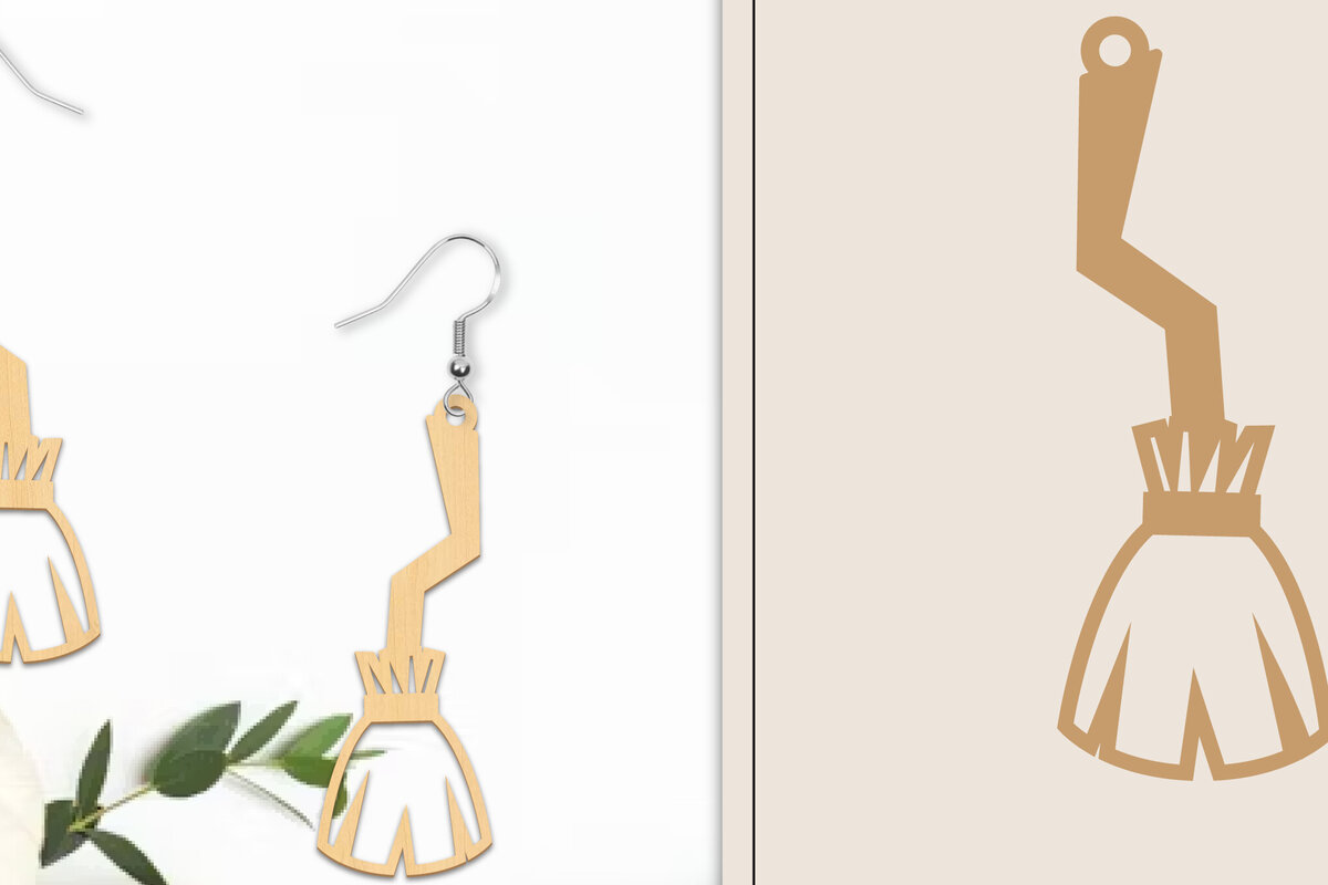 Intra απο ξύλο plywood 3mm-4mm πάχος - Αποκριάτικα σκουλαρίκια με λέιζερ Δίασταση 3x3 cm INTRAFABR-102817063