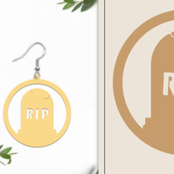 Intra απο ξύλο plywood 3mm-4mm πάχος - Αποκριάτικα σκουλαρίκια με λέιζερ Δίασταση 3x3 cm INTRAFABR-102817181 - Image 1