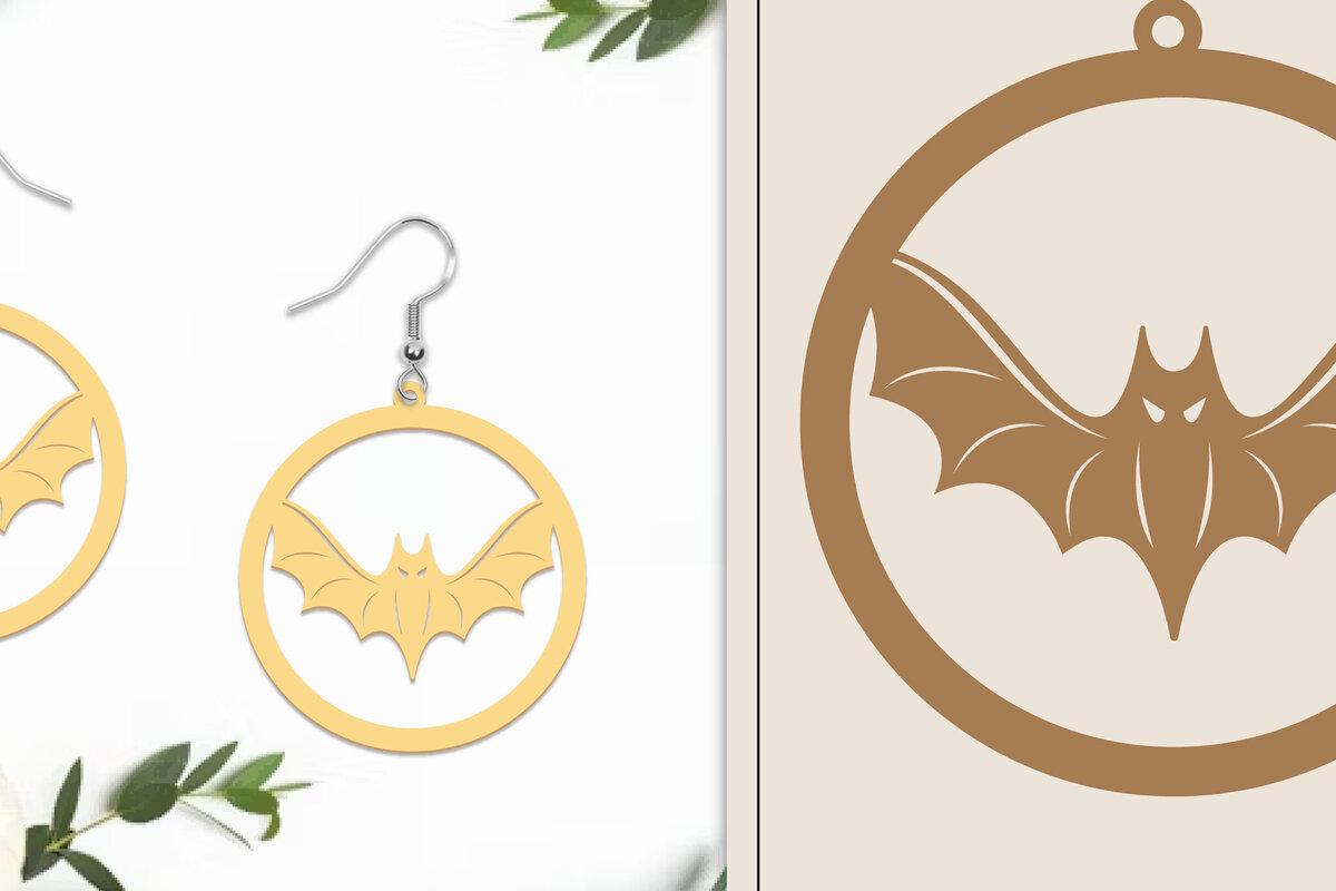 Intra απο ξύλο plywood 3mm-4mm πάχος - Αποκριάτικα σκουλαρίκια με λέιζερ Δίασταση 3x3 cm INTRAFABR-102817215