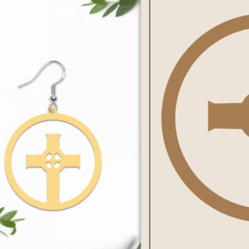 Intra απο ξύλο plywood 3mm-4mm πάχος - Αποκριάτικα σκουλαρίκια με λέιζερ Δίασταση 3x3 cm INTRAFABR-102817245 - Image 1