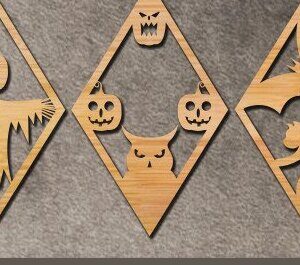 Intra απο ξύλο plywood 3mm-4mm πάχος - Αποκριάτικα σκουλαρίκια με λέιζερ Δίασταση 3x3 cm INTRAFABR-43607012