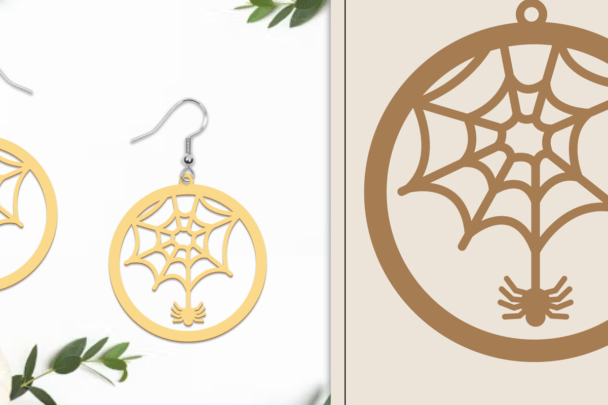 Intra απο ξύλο plywood 3mm-4mm πάχος - Αποκριάτικα σκουλαρίκια με λέιζερ Δίασταση 3x3 cm INTRAFABR-102817323