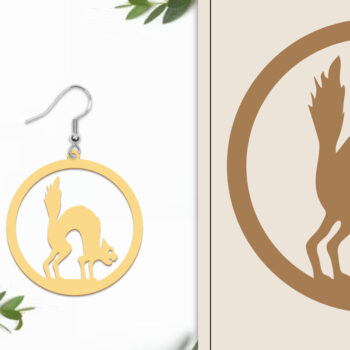 Intra απο ξύλο plywood 3mm-4mm πάχος - Αποκριάτικα σκουλαρίκια με λέιζερ Δίασταση 3x3 cm INTRAFABR-102817453 - Image 1