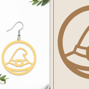 Intra απο ξύλο plywood 3mm-4mm πάχος - Αποκριάτικα σκουλαρίκια με λέιζερ Δίασταση 3x3 cm INTRAFABR-102817517 - Image 1