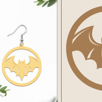 Intra απο ξύλο plywood 3mm-4mm πάχος - Αποκριάτικα σκουλαρίκια με λέιζερ Δίασταση 3x3 cm INTRAFABR-102817557 - Image 1