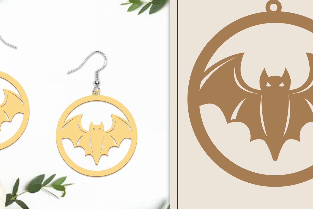 Intra απο ξύλο plywood 3mm-4mm πάχος - Αποκριάτικα σκουλαρίκια με λέιζερ Δίασταση 3x3 cm INTRAFABR-102817557