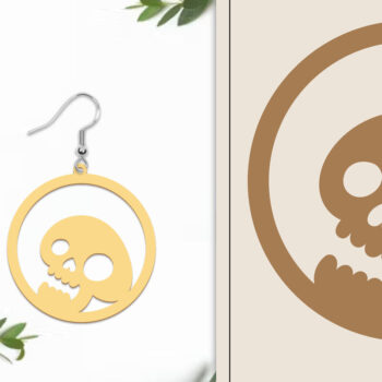 Intra απο ξύλο plywood 3mm-4mm πάχος - Αποκριάτικα σκουλαρίκια με λέιζερ Δίασταση 3x3 cm INTRAFABR-102817586 - Image 1