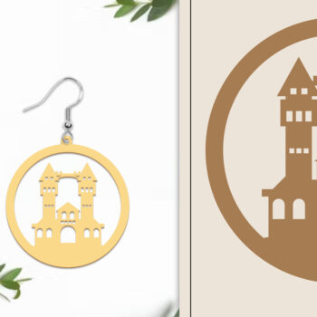 Intra απο ξύλο plywood 3mm-4mm πάχος - Αποκριάτικα σκουλαρίκια με λέιζερ Δίασταση 3x3 cm INTRAFABR-102817622 - Image 1