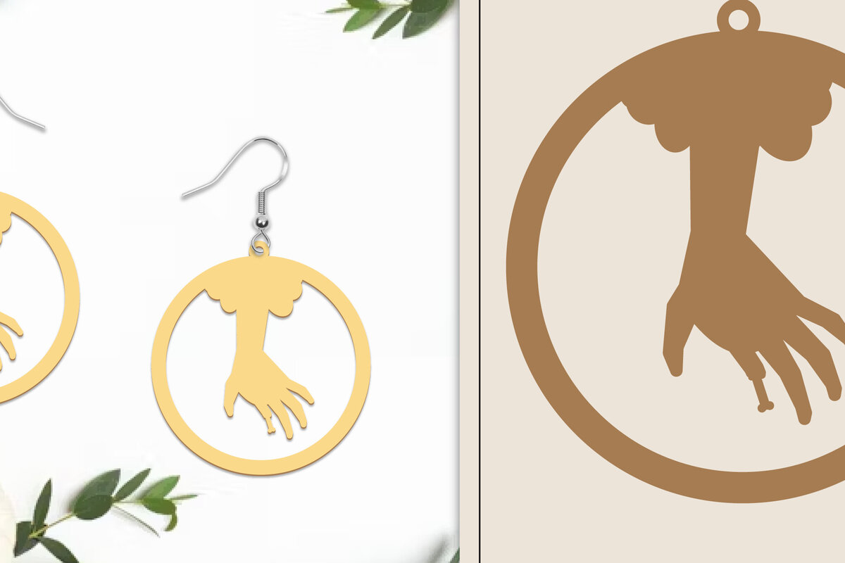 Intra απο ξύλο plywood 3mm-4mm πάχος - Αποκριάτικα σκουλαρίκια με λέιζερ Δίασταση 3x3 cm INTRAFABR-102817703